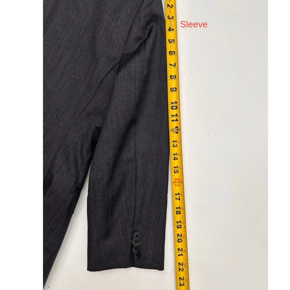 Banana Republic Basic Tailored 100% Wool Blazer 40S Dark Charcoal Corporate
